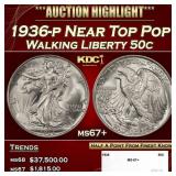 1936-p Walking Liberty Half Dollar Near Top Pop 50
