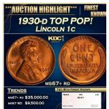 1930-d Lincoln Cent TOP POP! 1c ms67+ rd SEGS