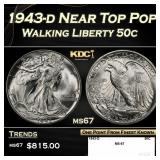 1943-d Walking Liberty Half Dollar Near Top Pop 50