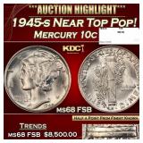 1945-s Mercury Dime Near Top Pop! 10c ms68 FSB SEG