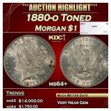 1880-o Morgan Dollar Toned $1 ms64+ SEGS