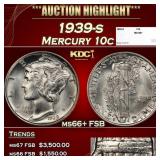 1939-s Mercury Dime 10c ms66+ FSB SEGS