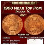 1900 Indian Cent Near Top Pop! 1c ms66+ rd SEGS