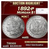 1892-p Morgan Dollar $1 ms65 SEGS