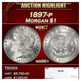 1897-p Morgan Dollar $1 ms66+ SEGS