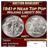 1941-p Walking Liberty Half Dollar Near Top Pop 50