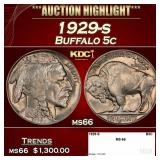 1929-s Buffalo Nickel 5c ms66 SEGS