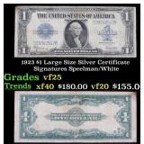 1923 $1 large size Silver Certificate Grades vf+ S