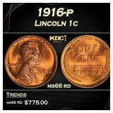 1916-p Lincoln Cent 1c Grades ms66 rd