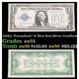 1928A $1 Blue Seal Silver Certificate "Funnyback"