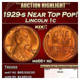 1929-s Lincoln Cent Near Top Pop! 1c ms66+ rd SEGS