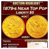 1879-s Gold Liberty Half Eagle Near Top Pop $5 ms6