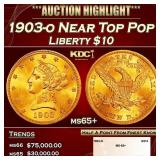 1903-o Gold Liberty Eagle Near Top Pop $10 ms65+ S