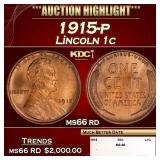 1915-p Lincoln Cent 1c ms66 rd SEGS