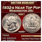 1932-s Washington Quarter Near Top Pop 25c ms65+ S
