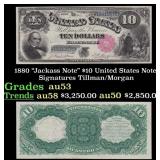 1880 $10 United States Note "Jackass Note" Grades