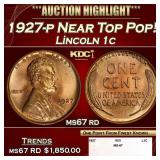1927-p Lincoln Cent Near Top Pop! 1c ms67 rd SEGS