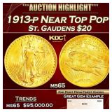 1913-p Gold St. Gaudens Double Eagle Near Top Pop