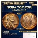1939-p Lincoln Cent TOP POP! 1c ms68 rd SEGS