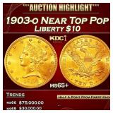 1903-o Gold Liberty Eagle Near Top Pop $10 ms65+ S