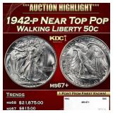 1942-p Walking Liberty Half Dollar Near Top Pop 50