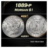 1889-p Morgan Dollar $1 Grades ms64+