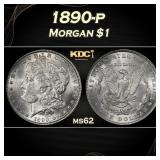 1890-p Morgan Dollar $1 Grades ms62