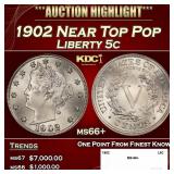 1902 Liberty Nickel Near Top Pop 5c ms66+ SEGS