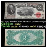 1917 $2 Large Size Legal Tender Note Thomas Jeffer
