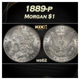 1889-p Morgan Dollar $1 Grades ms62