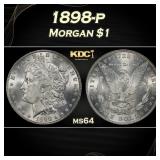 1898-p Morgan Dollar $1 Grades ms64