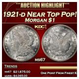 1921-d Morgan Dollar Near Top Pop! $1 ms67 SEGS