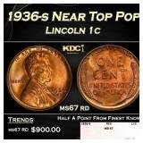 1936-s Lincoln Cent Near Top Pop 1c ms67 rd SEGS