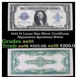 1923 $1 large size Silver Certificate Grades Choic