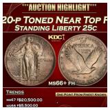 1920-p Standing Liberty Quarter Toned Near Top Pop