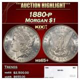 1880-p Morgan Dollar $1 ms65+ SEGS