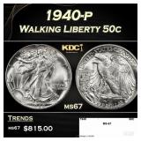 1940-p Walking Liberty Half Dollar 50c ms67 SEGS
