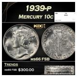 1939-p Mercury Dime 10c ms66 FSB SEGS