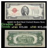 1928G $2 Red Seal United States Note Grades xf