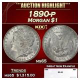 1890-p Morgan Dollar $1 ms65 SEGS