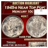 1945-s Mercury Dime Near Top Pop! 10c ms68 FSB SEG