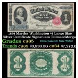 1891 $1 large size Silver Certificate Martha Washi