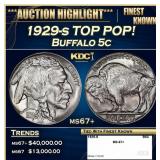 1929-s Buffalo Nickel TOP POP! 5c ms67+ SEGS