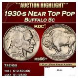 1930-s Buffalo Nickel Near Top Pop 5c ms66+ SEGS