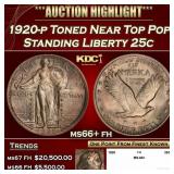 1920-p Standing Liberty Quarter Toned Near Top Pop