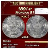 1891-p Morgan Dollar $1 ms64+ SEGS