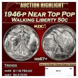1946-p Walking Liberty Half Dollar Near Top Pop 50