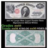 1917 $1 Large Size Legal Tender Note Grades Choice