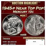 1945-p Mercury Dime Near Top Pop! 10c ms68 SEGS