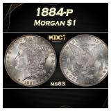 1884-p Morgan Dollar $1 Grades ms63